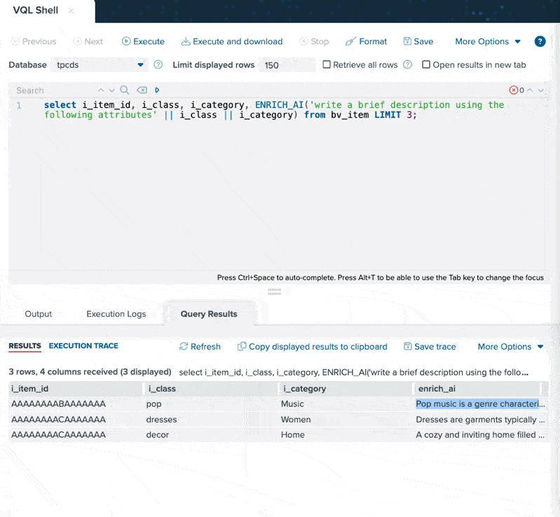 AI-driven data enrichment screenshot